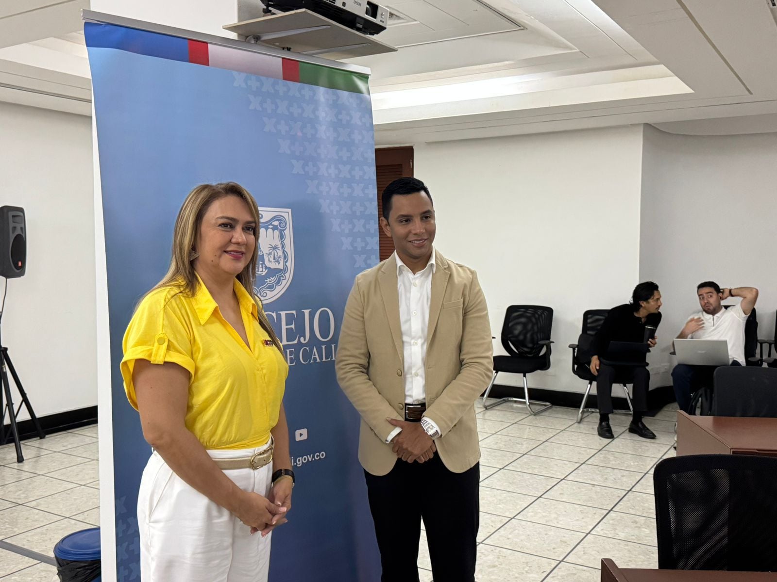 Los concejales ponentes Marlon Andrés Cubillos Borrero y María del Carmen Londoño Sanna,