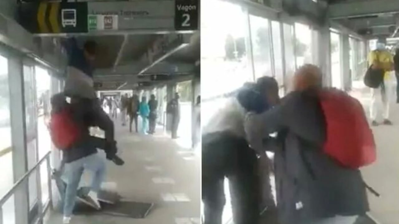 Valiente ciudadano se enfrenta a ladrón cuando intentaba llevarse varias láminas de la estación de TransMilenio.