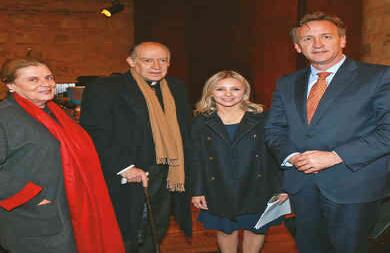 Josefina Dávila de Pérez, monseñor Juan Miguel Huertas, Marianna Piotrowska y Juan Carlos Franco.
