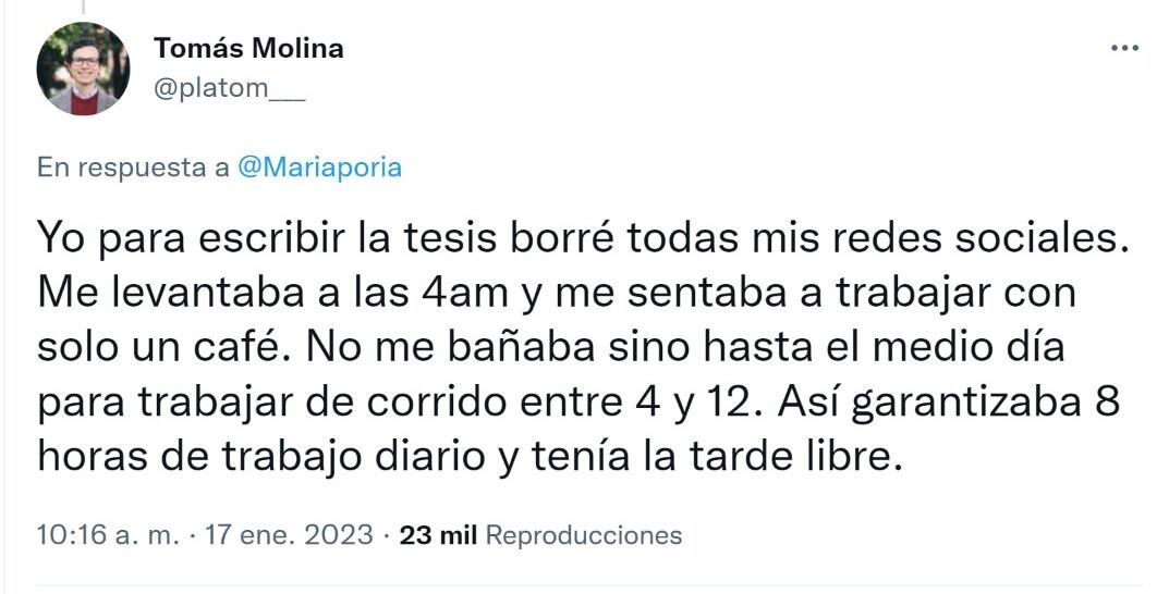 Captura de pantalla de Twitter.