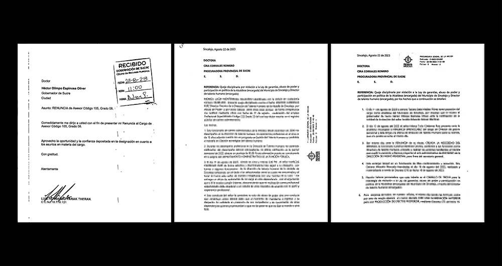 Los documentos que prueban las indebidas presiones.