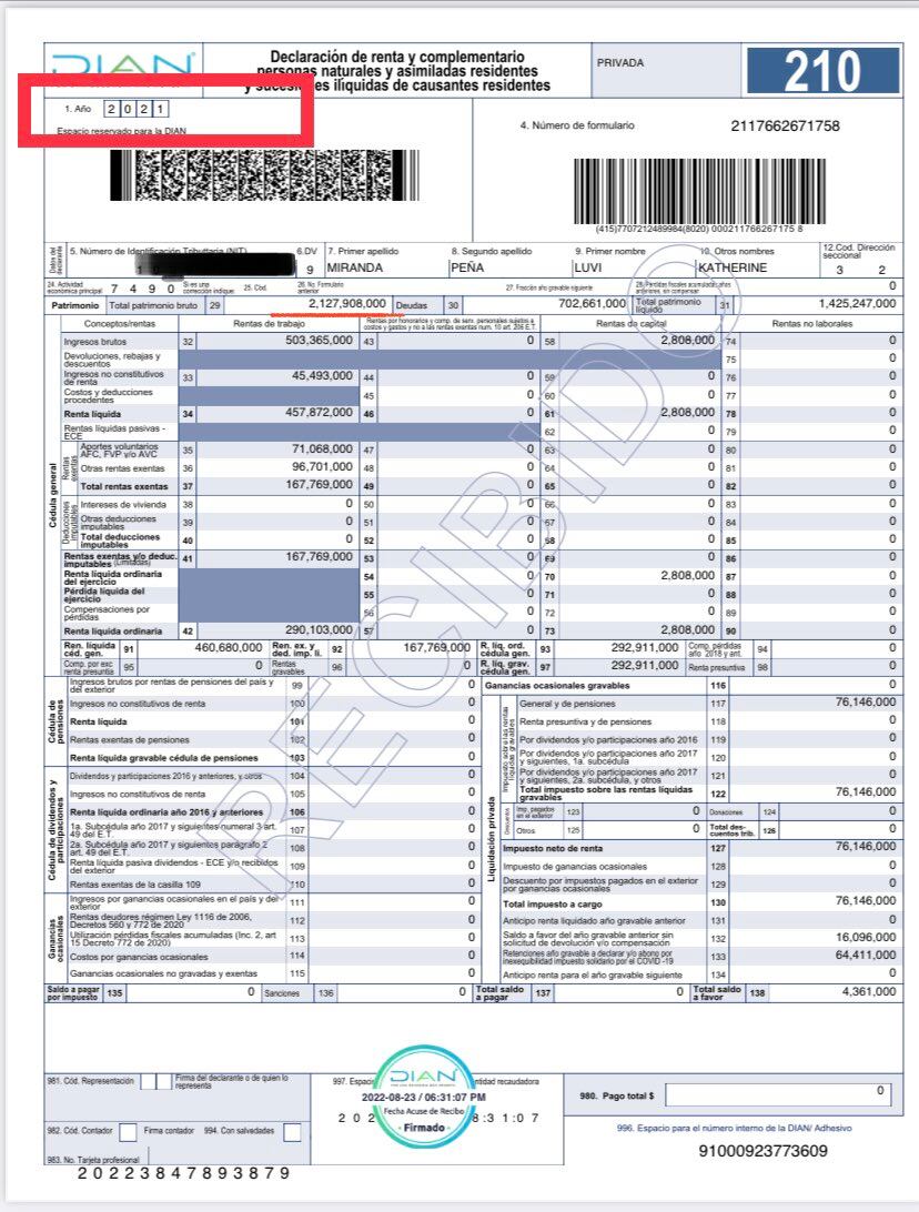 Declaración Katherine Miranda 2021.