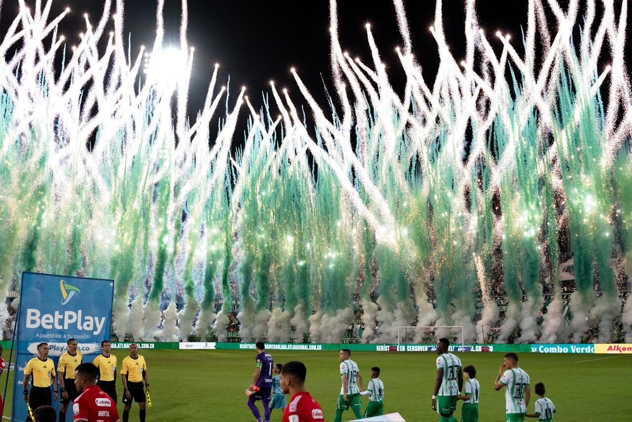 Imagen del partido entre Atlético Nacional y América de Cali por el juego de ida de las semifinales de la Copa Colombia 2025.