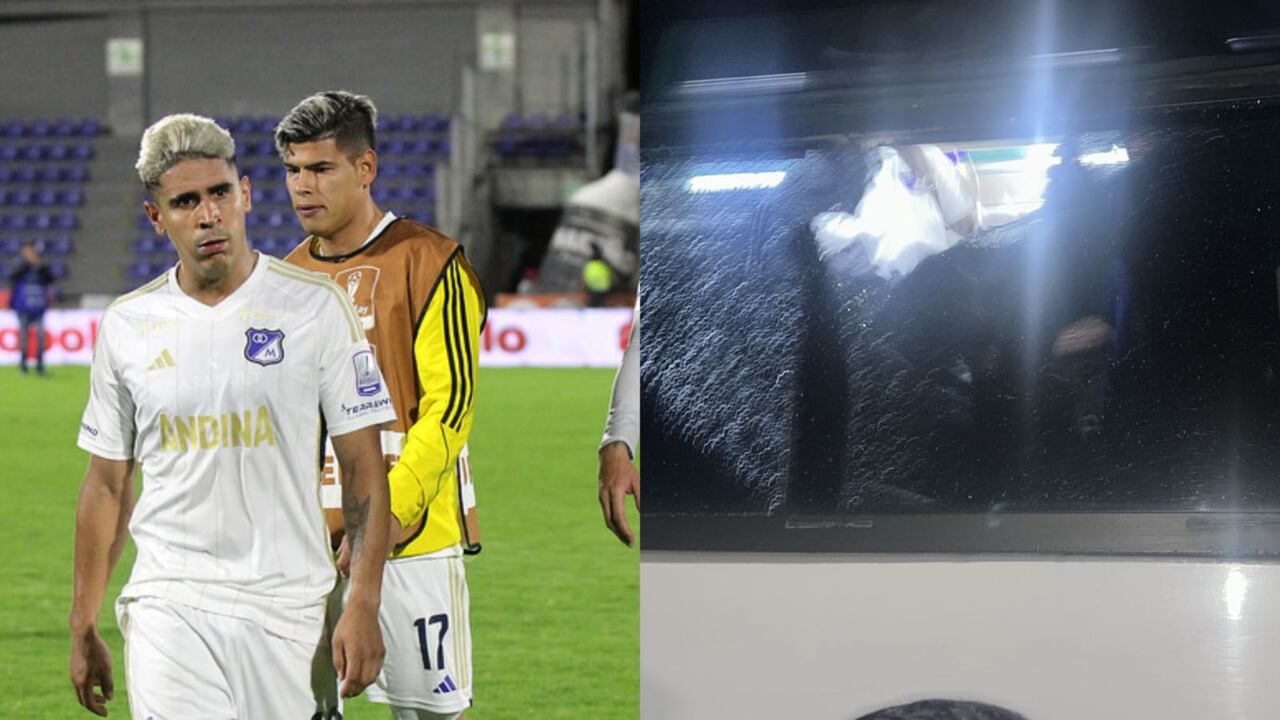 Agresión al bus de Millonarios en Santa Marta.