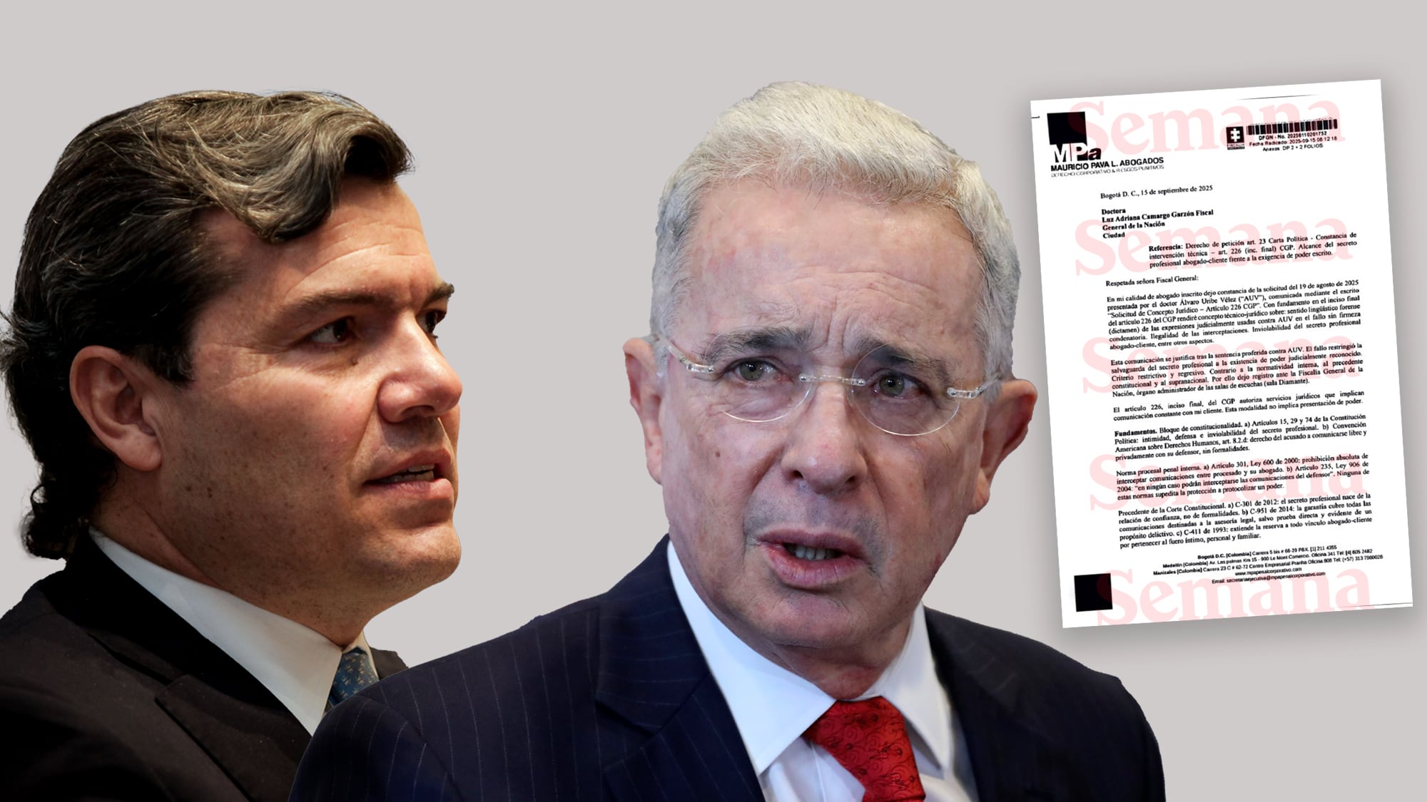 Mauricio Pava, Álvaro Uribe Vélez.