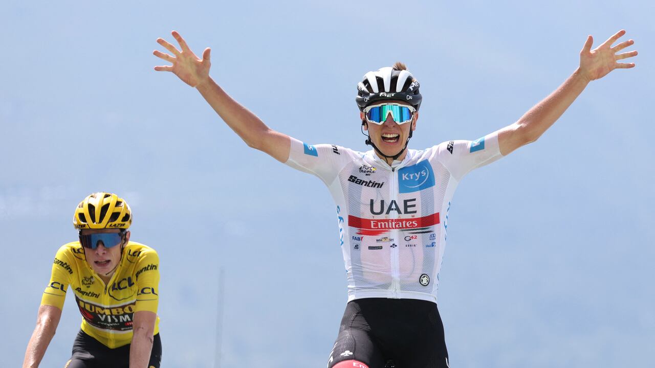 Tadej Pogacar gana la etapa 17 del Tour de Francia. Foto: AFP