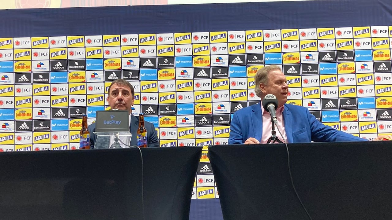 Néstor Lorenzo, nuevo entrenador de la Selección Colombia, junto al presidente Ramón Jesurún