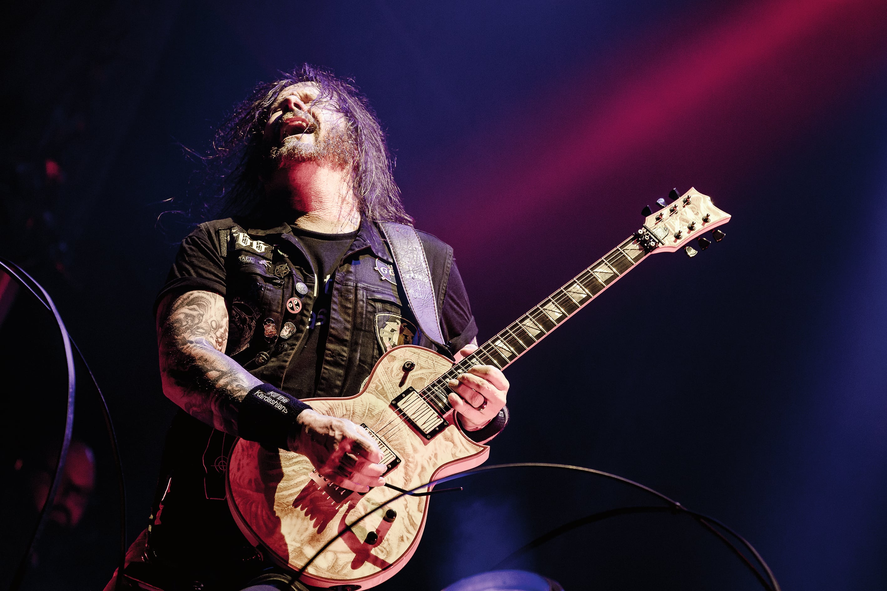 Gary Holt reemplazó a Jeff Hanneman en Slayer, y le rinde alto tributo. Las leyendas de thrash vienen con Kreator de Alemania. Foto: Mauricio Santana/Getty Images.