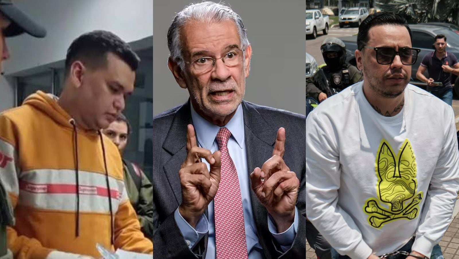 Digno Palomino, jefe de Los Pepes, Eduardo Verano, gobernador del Atlántico, y Jorge Díaz, alias Castor, cabecilla de Los Costeños.