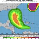 Así luce el recorrido que prevé el Centro Nacional de Huracanes de este sistema atmosférico