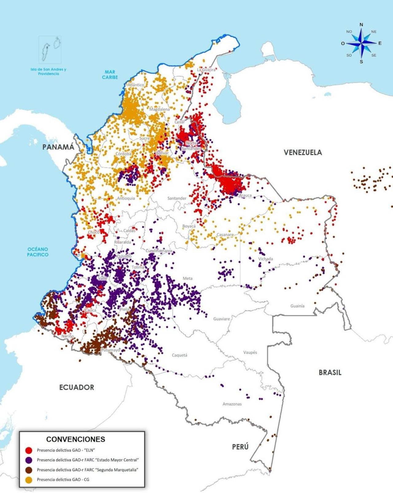 Así están expandidos los grupos ilegales en Colombia.