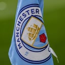 A Manchester City corner flag is seen during the Premier League match between Manchester City and Crystal Palace at Etihad Stadium in Manchester, United Kingdom, on May 13, 2026. (Photo by Mark Cosgrove/News Images/NurPhoto) (Photo by News Images / NurPhoto via AFP)
