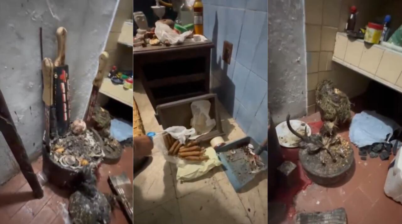 Alteres de santería hallados en Cali.