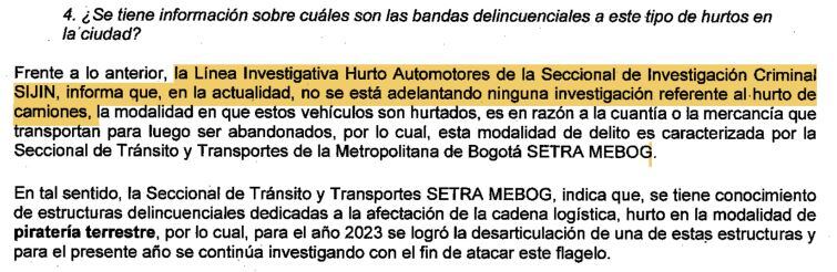 Respuesta al derecho de petición de la concejal Diana Diago