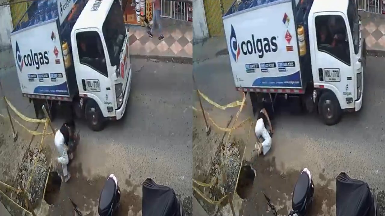 Las imágenes muestran el momento exacto en el que la mujer se cayó al suelo y casi ocurre una tragedia.