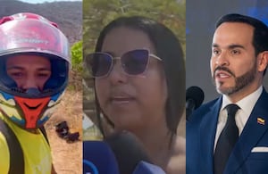 De izquierda a derecha: Alias Bendito Menor, su hermana, y el presidente Abelardo De La Espriella.