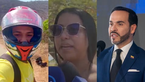 De izquierda a derecha: Alias Bendito Menor, su hermana, y el presidente Abelardo De La Espriella.