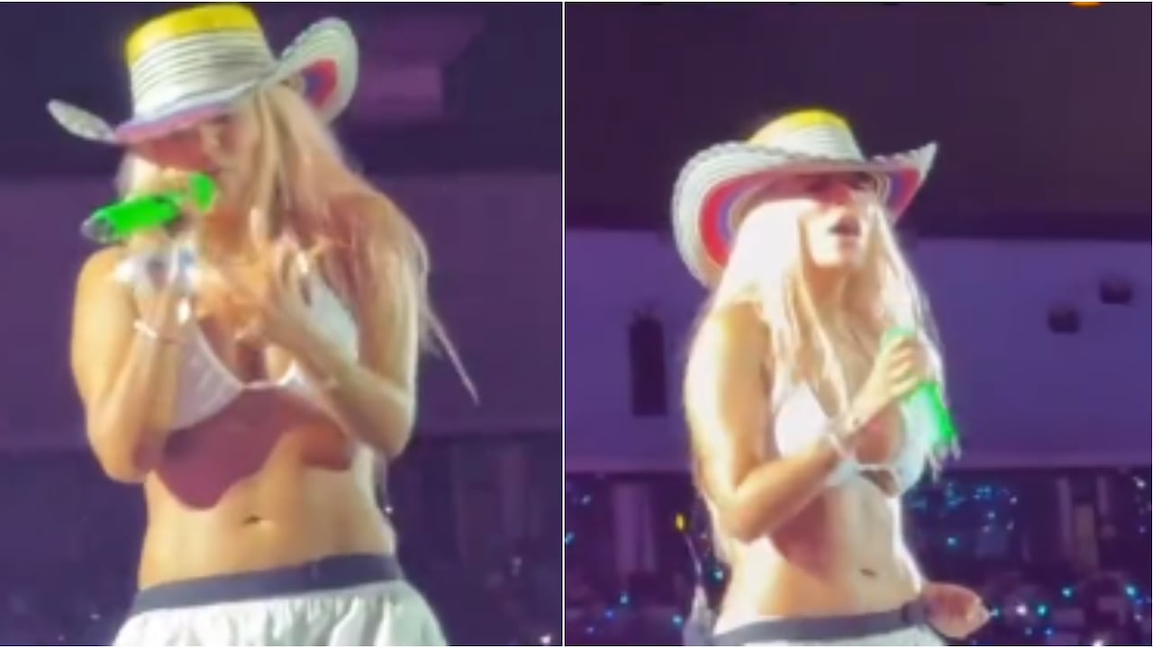 Karol G durante concierto en Chile.