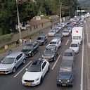 Buses y camiones en paro