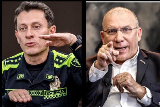 El director de la Policía, Henry Sanabria y el presidente del Senado, Roy Barreras.