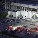 Esta imagen aérea muestra el centro comercial AEON Mall dañado tras el terremoto que azotó Kashima, en la prefectura de Kumamoto, al sur de Japón