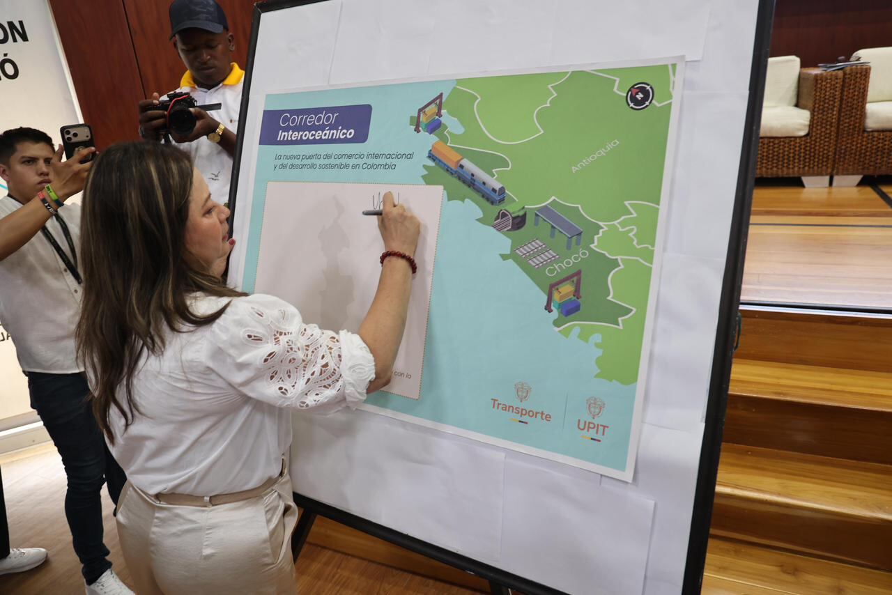 La ministra realizó la explicación de los resultados de prefactibilidad del proyecto.