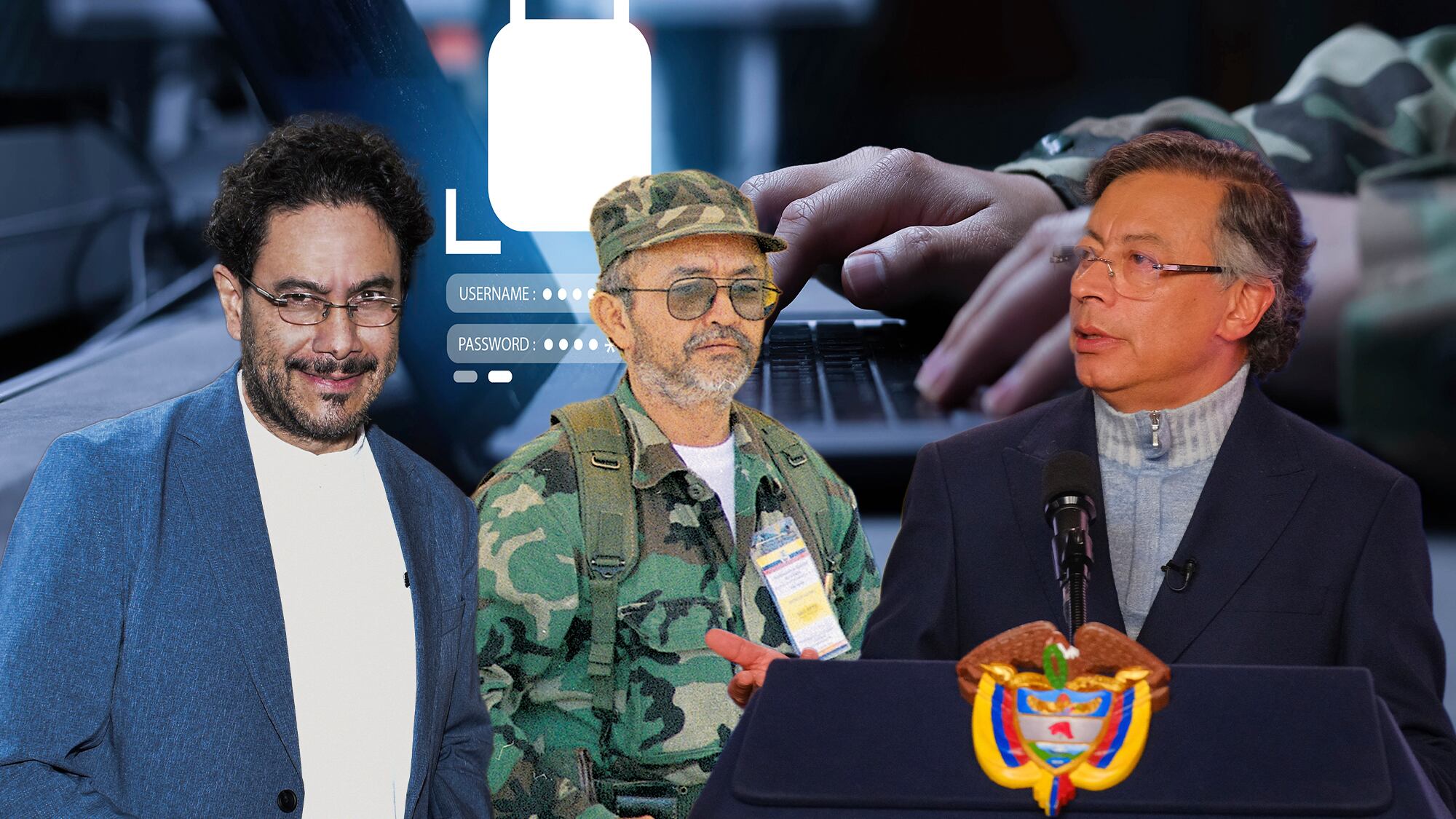 Iván Cepeda, Raúl Reyes y Gustavo Petro.