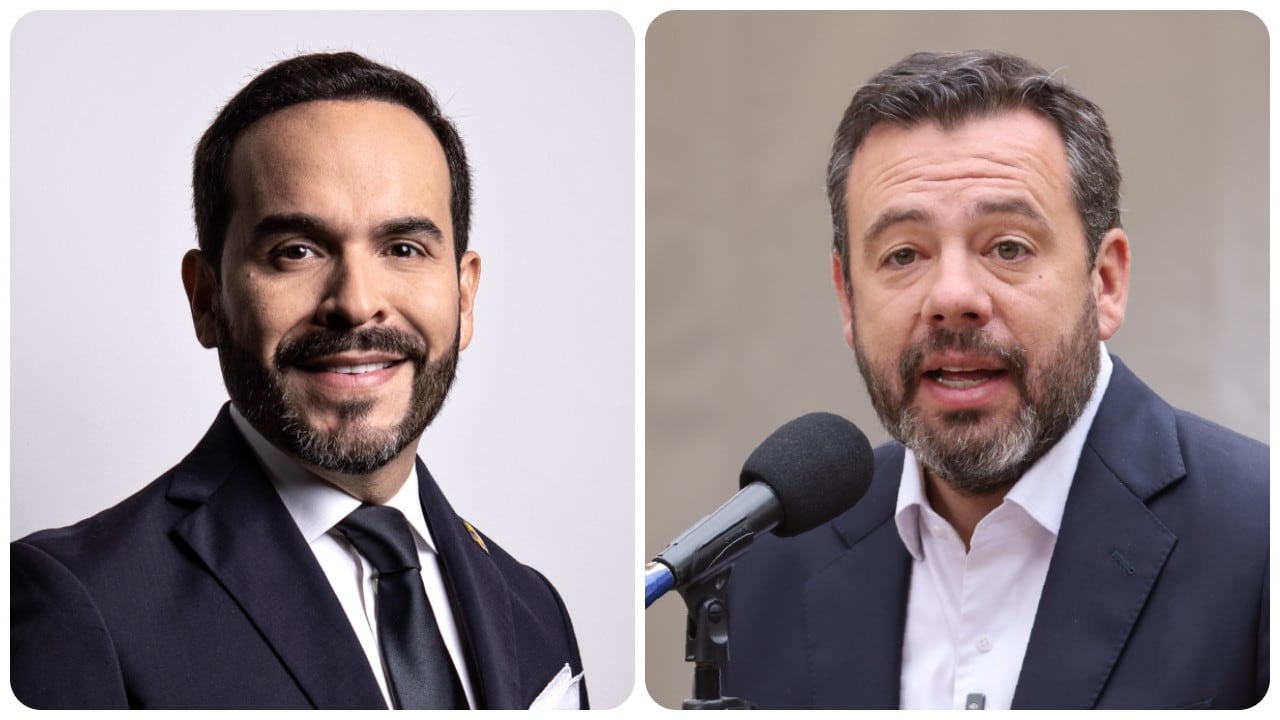 El presidente electo, Abelardo De La Espriella, y el alcalde de Bogotá, Carlos Fernando Galán.