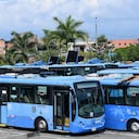 Protesta Ex socios de Unimetro, Exigen la devolución del dinero invertido en el sistema de transporte masivo