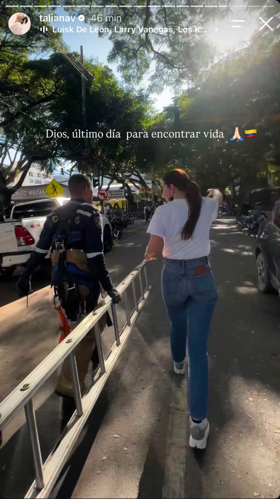 Vargas ha utilizado su cuenta de Instagram para compartir mensajes relacionados con la situación.