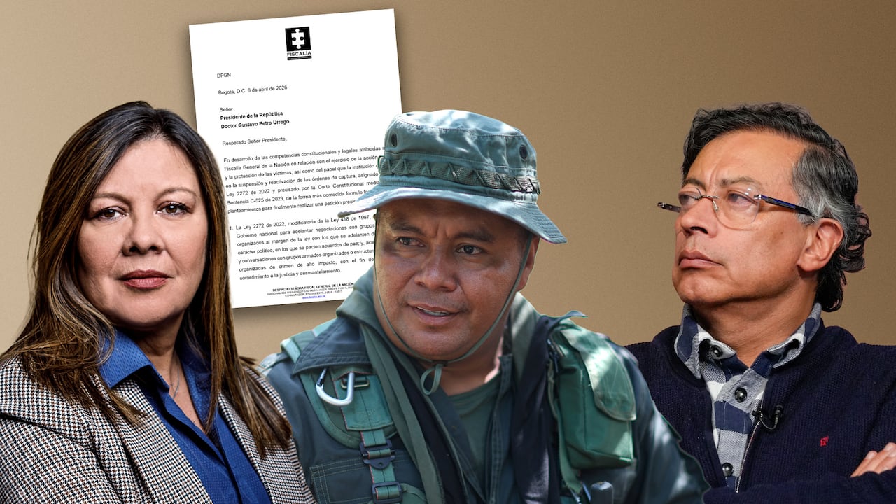 Luz Adriana Camargo, Alexander Díaz, alías Calarcá, y Gustavo Petro.