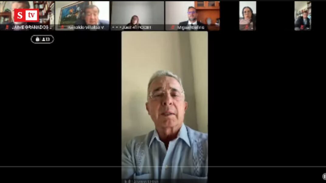 El expresidente Álvaro Uribe Vélez en la audiencia en la que se define el archivo de la investigación en su contra.