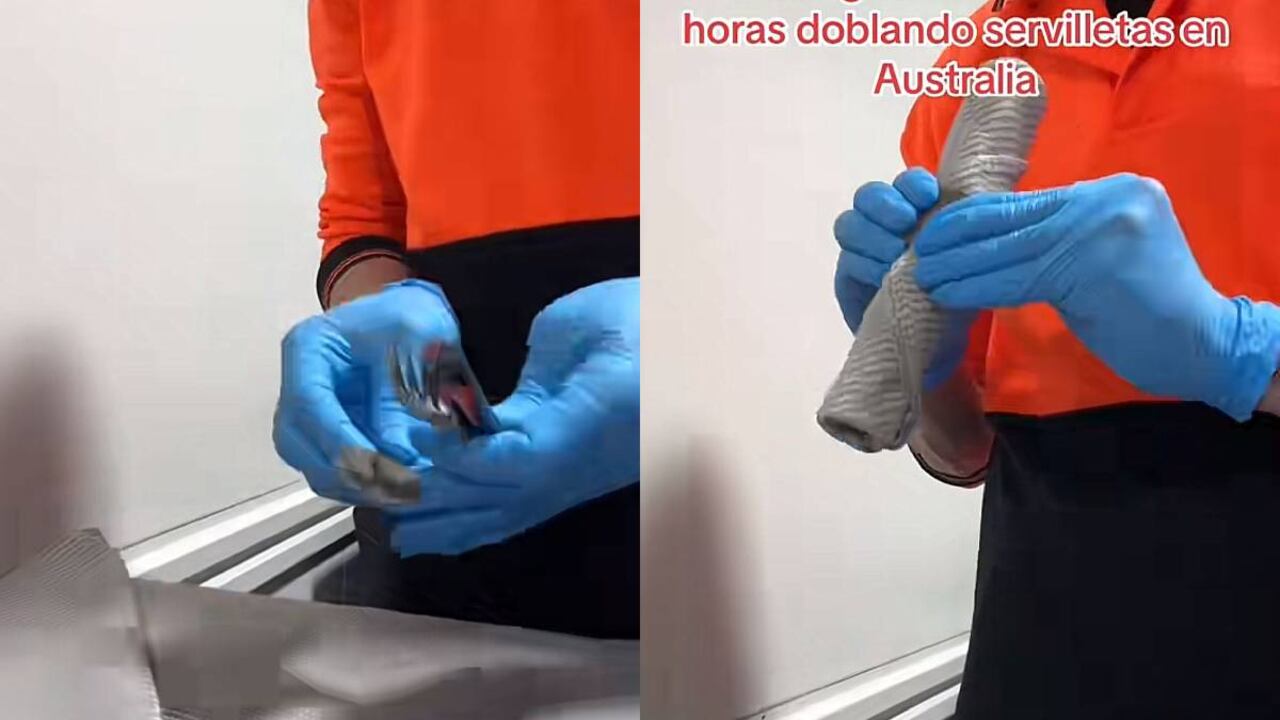 El colombiano gana grandes sumas de dinero diariamente doblando servilletas de tela