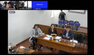 El fiscal Mario Burgos durante el juicio contra Jhonier Leal.