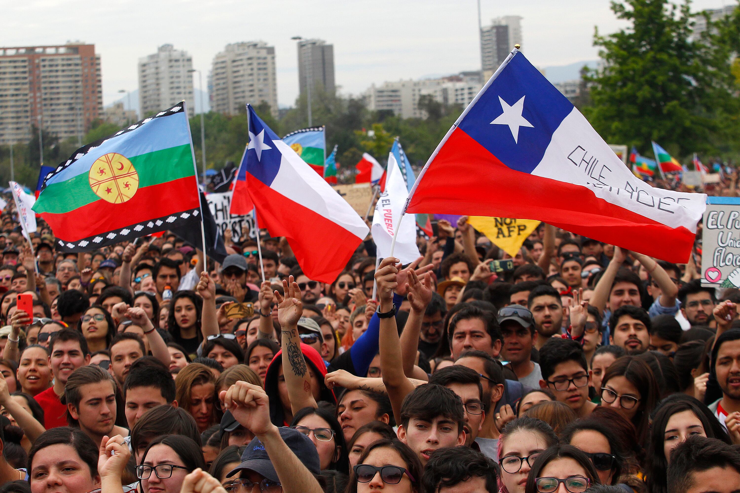 Imágenes de las protestas en Chile del año 2019.