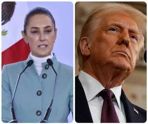 Claudia Sheinbaum, presidenta de México; y Donald Trump, mandatario de Estados Unidos.