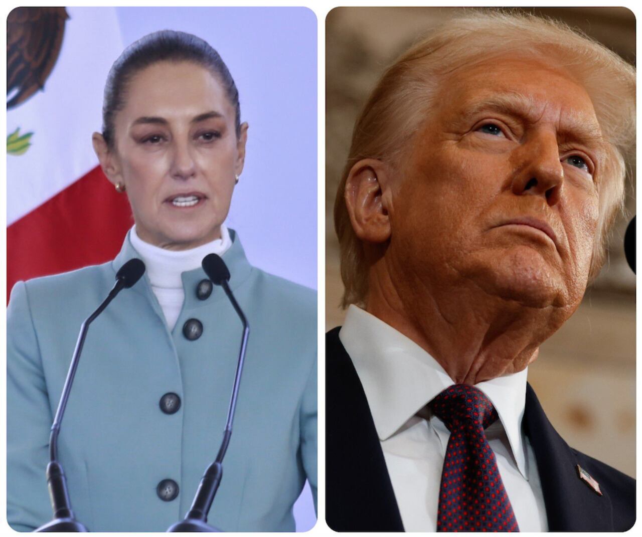 Claudia Sheinbaum, presidenta de México; y Donald Trump, mandatario de Estados Unidos.