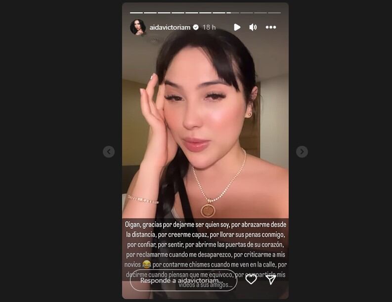 La creadora de contenido se dejó ver frágil y agradeció el apoyo de sus seguidores