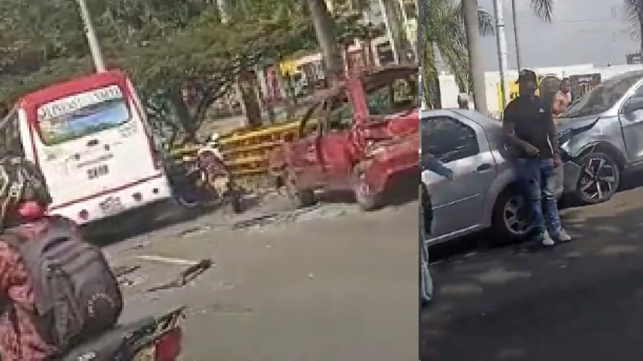 Siniestro vial en el sector de Valle del Lili, en el que al menos unos 6 vehículos estuvieron involucrados.