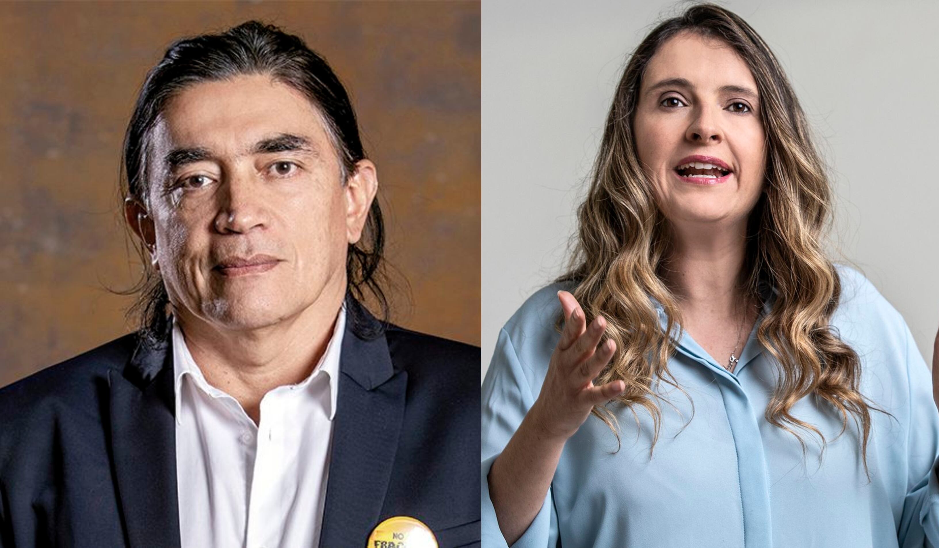 Los senadores Gustavo Bolívar y Paloma Valencia.