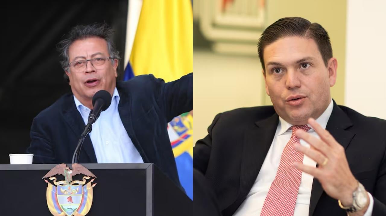Presidente Gustavo Petro y  Juan Carlos Pinzón, exministro de Defensa.