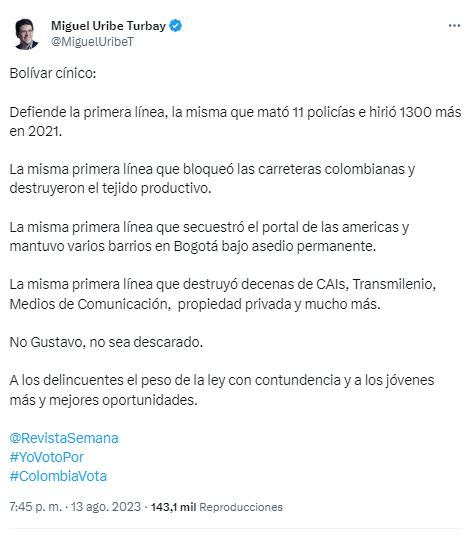 Twitter Miguel Uribe