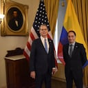 Scott Bessent, secretario del Tesoro de los Estados Unidos y José Manuel Restrepo, vicepresidente electo de Colombia.