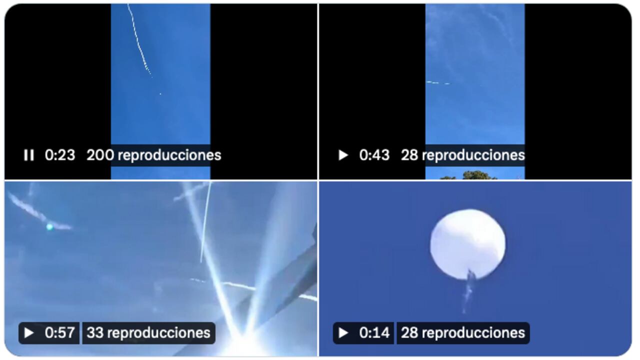Imagen de los videos del globo en cielo colombiano