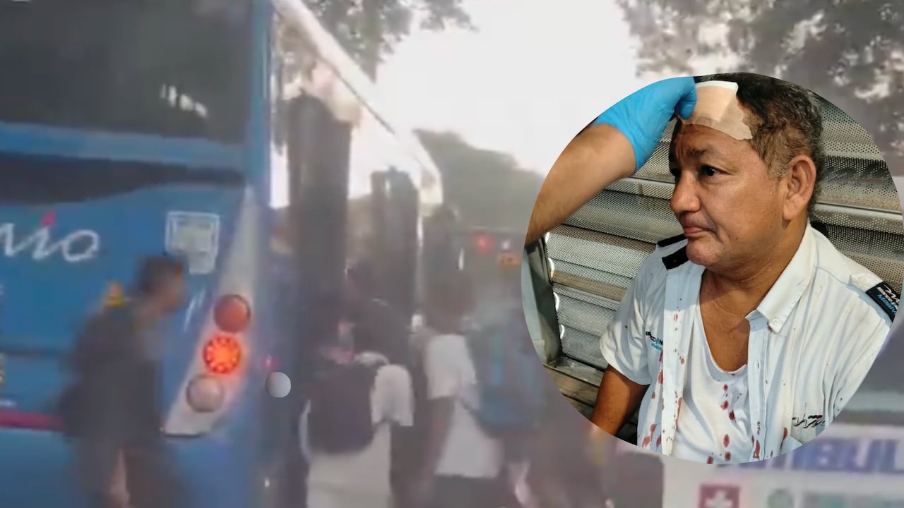 Conductor del MIO Cali agredido por jóvenes el jueves 8 de octubre.