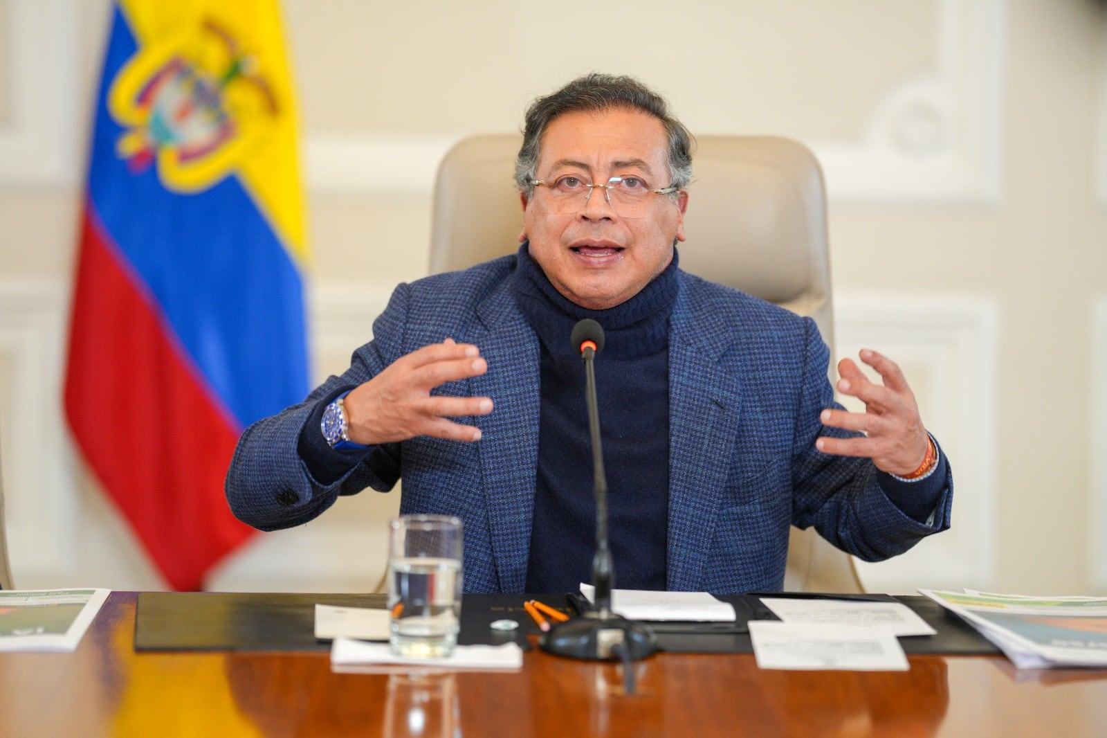 El presidente Gustavo Petro en la alocución de este lunes 21 de abril.