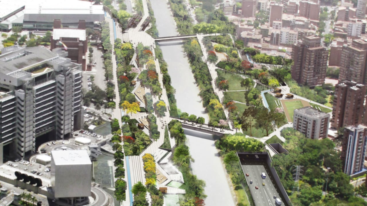 Así sería el proyecto Parques del Río un “cambio extremo” para 19,8 kilómetros paralelos al río Medellín, desde Itagüí hasta Bello.