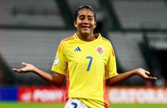 María Alejandra Baldovino, jugadora de la Selección Colombia femenina que está brillando en el Sudamericano Sub-17