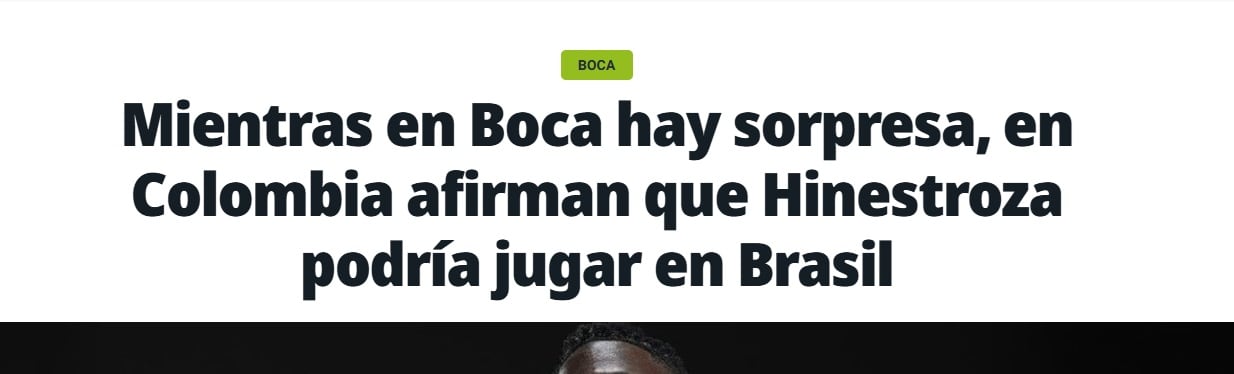 Título de Olé sobre Marino Hinestroza.