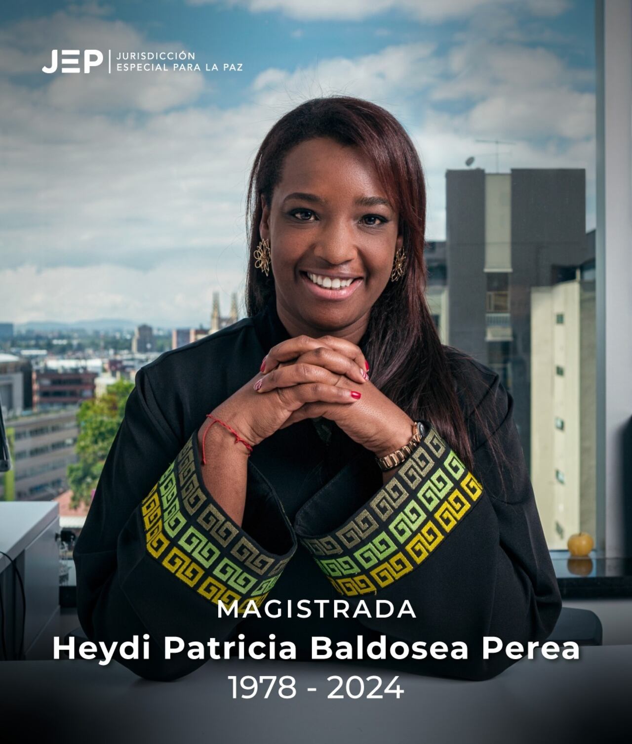 La JEP lamenta el fallecimiento de la magistrada Heydi Patricia Baldosea Perea